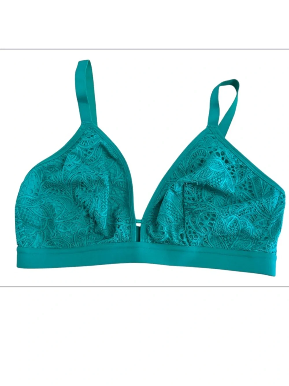 All.You LIVELY Women's Busty Mesh Trim Bralette Green. Size 1